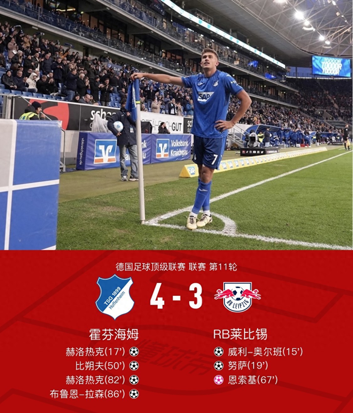 包含霍芬海姆遭遇主场失利，争夺积分目标受挫的词条